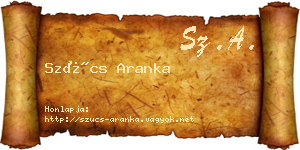 Szűcs Aranka névjegykártya