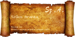 Szűcs Aranka névjegykártya